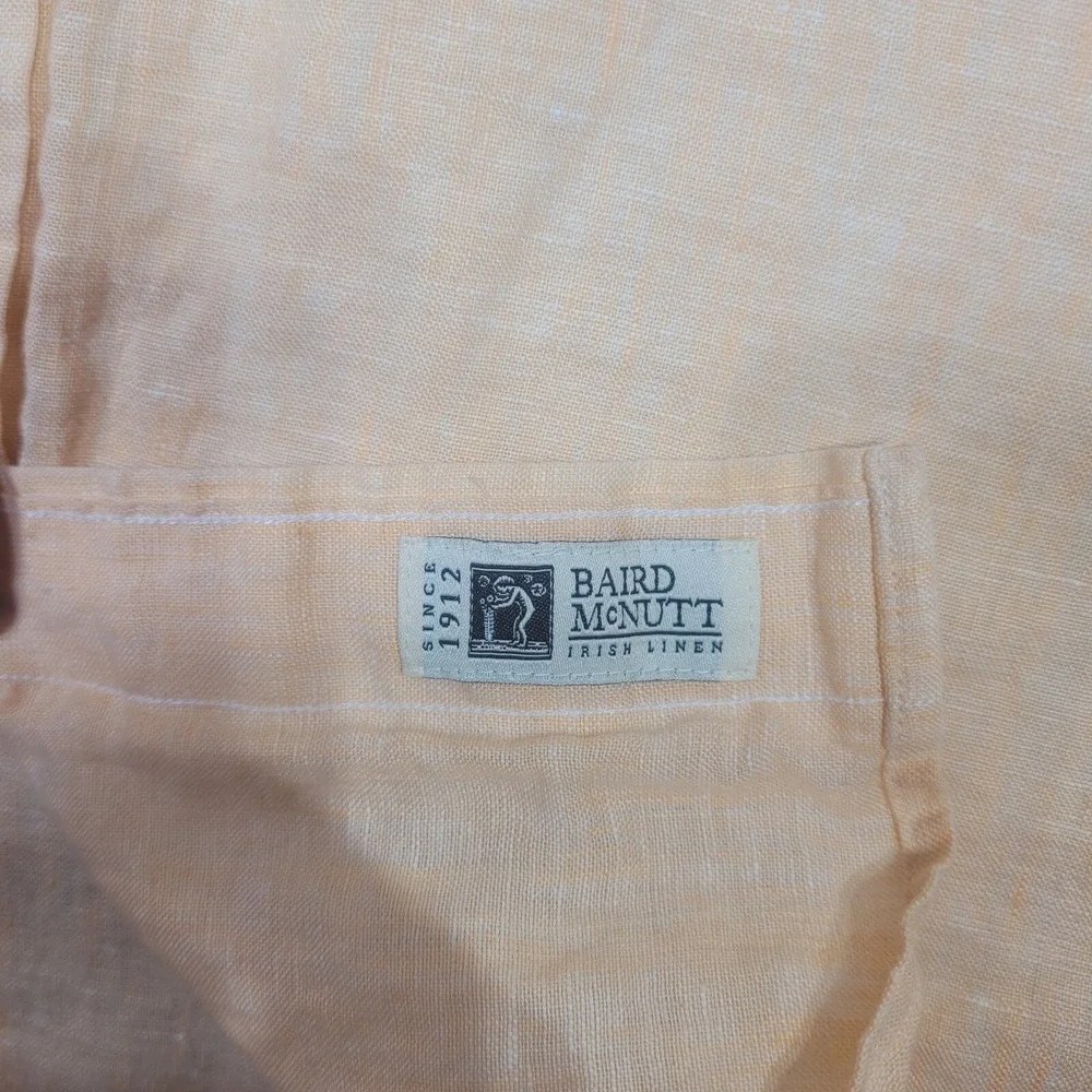 Brooks Brothers Shirt Mens XL Peach 100% Irish Linen Baird McNutt Regent SS